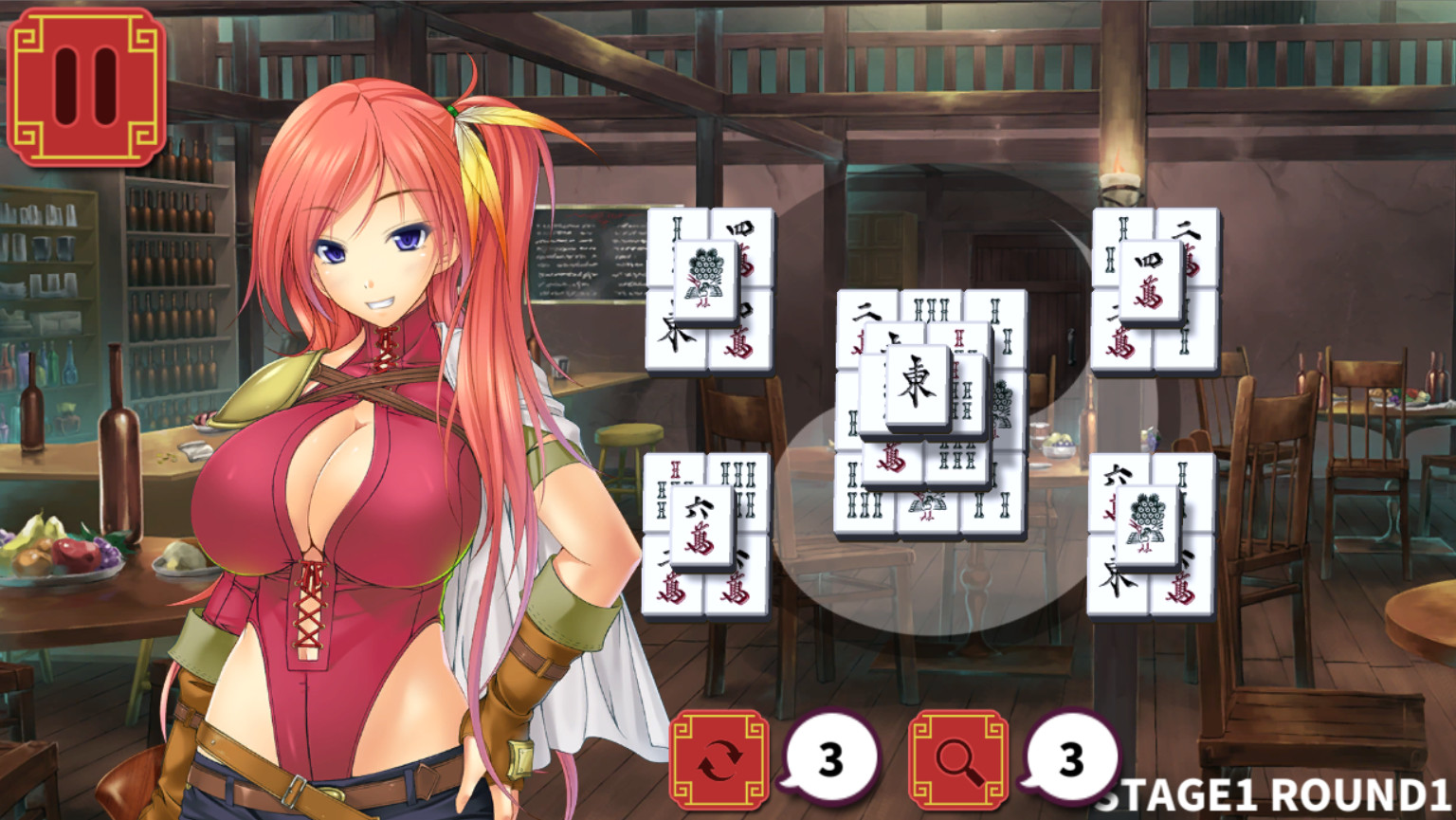 Mahjong Strip Solitaire: Harem Guild official in-game screenshot 1