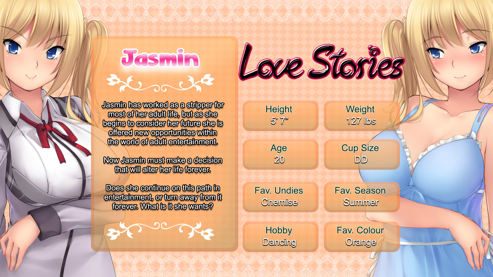 Negligee: Love Stories (c) - Dakimakuras official in-game screenshot 1