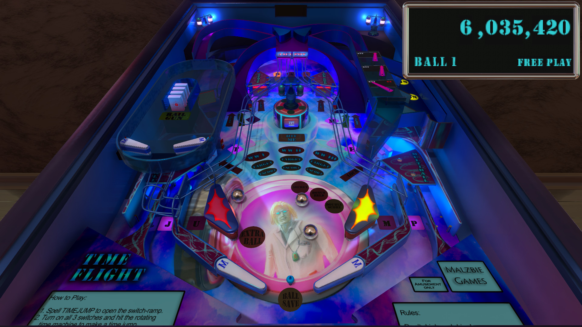 Malzbie's Pinball Collection - Time Flight official in-game screenshot 1