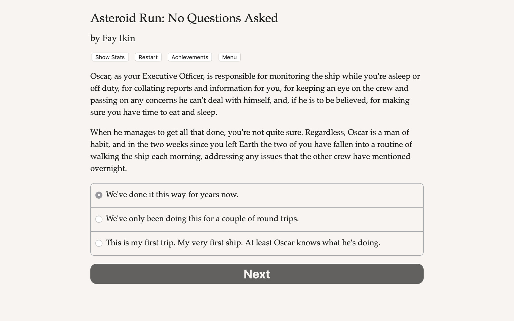 Asteroid Run: No Questions Asked official in-game screenshot 1