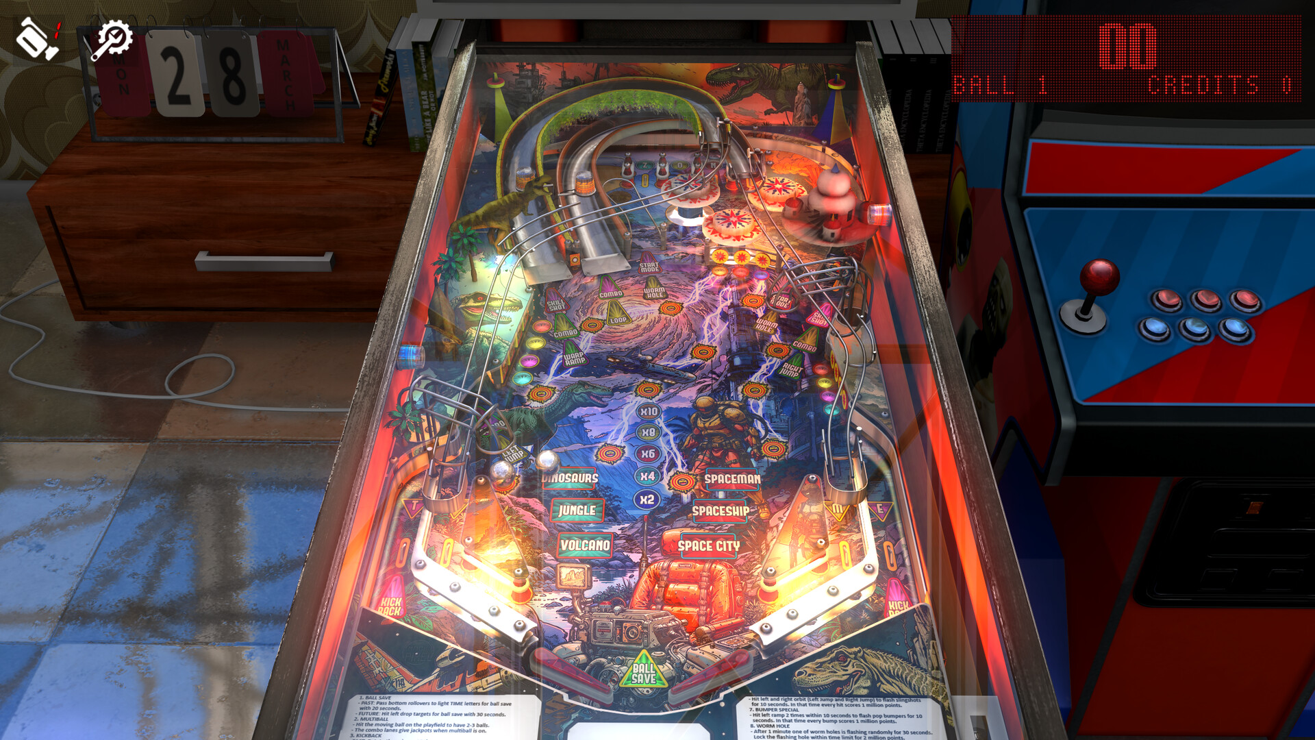 Zaccaria Pinball - Time Machine 2019 Table official in-game screenshot 1