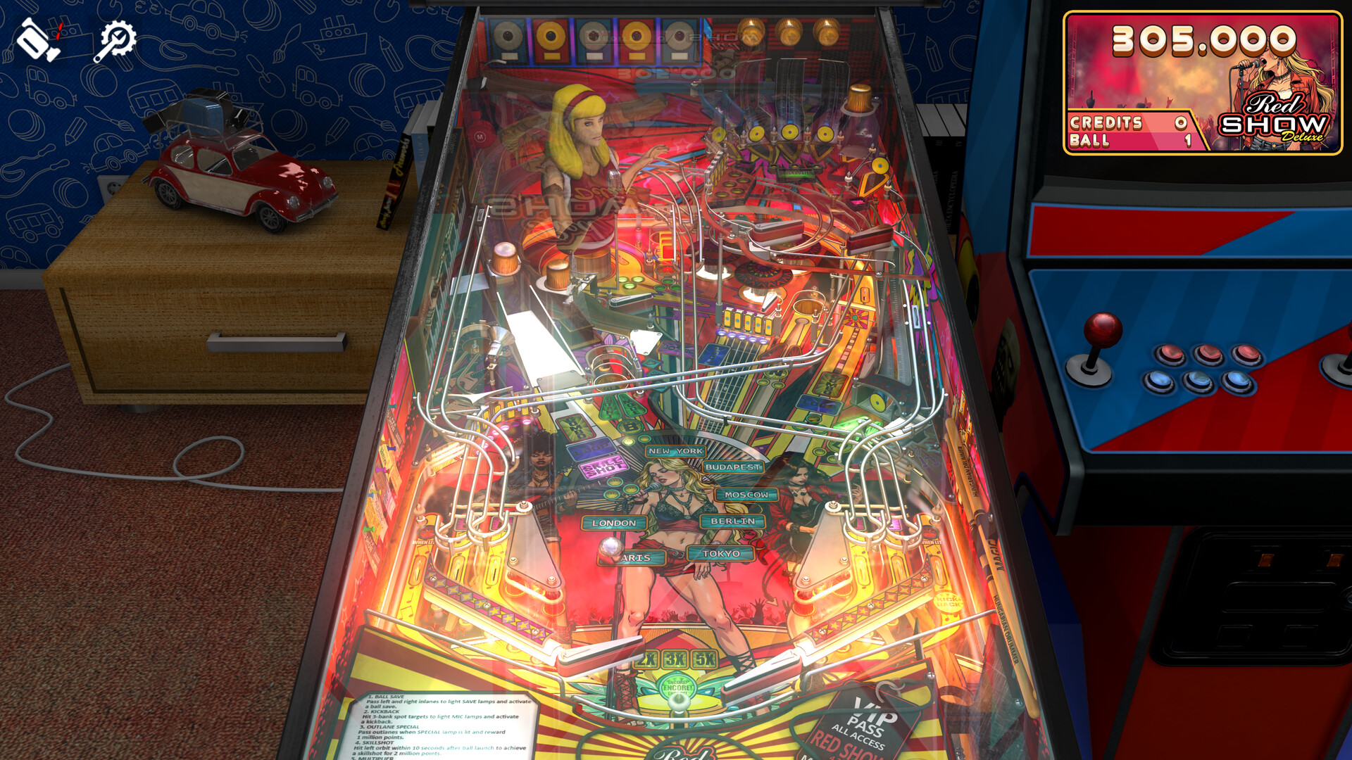 Zaccaria Pinball - Red Show Deluxe Table official in-game screenshot 1