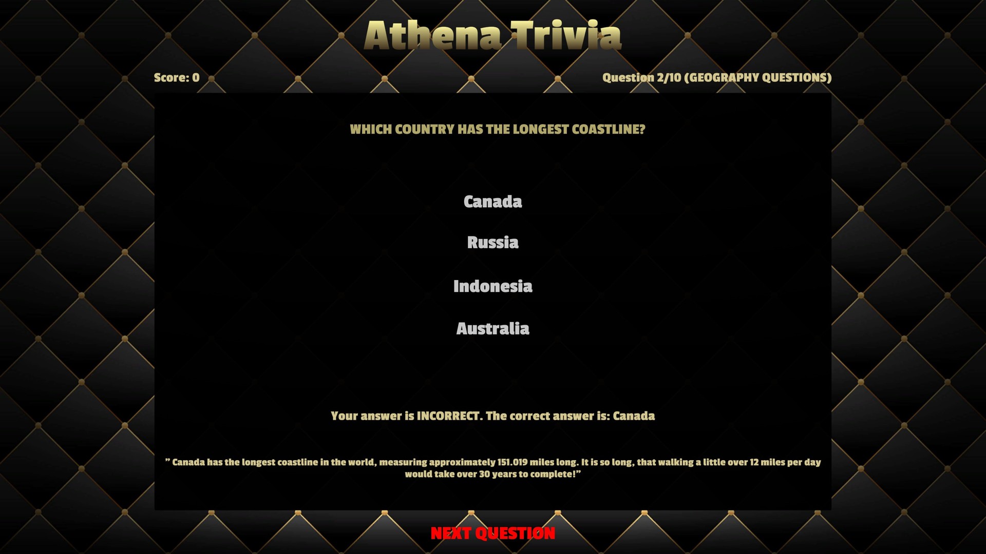 Athena Trivia official in-game screenshot 1