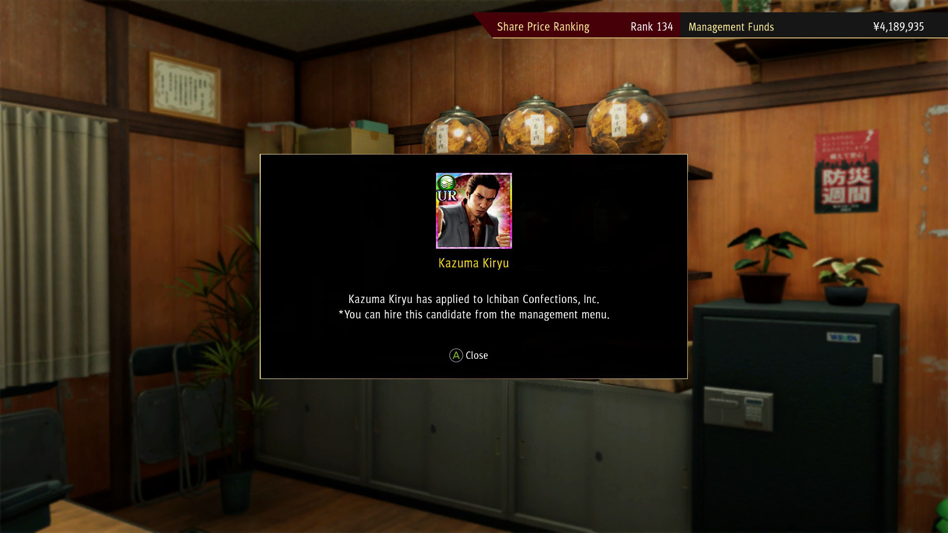 Yakuza: Like a Dragon Management Mode Set official in-game screenshot 1