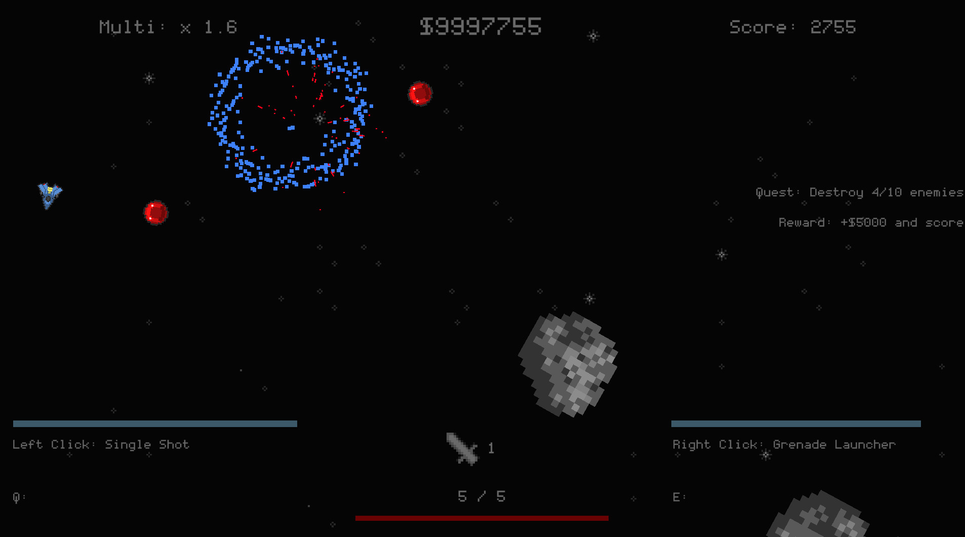 Asteroids... But Roguelite official in-game screenshot 1