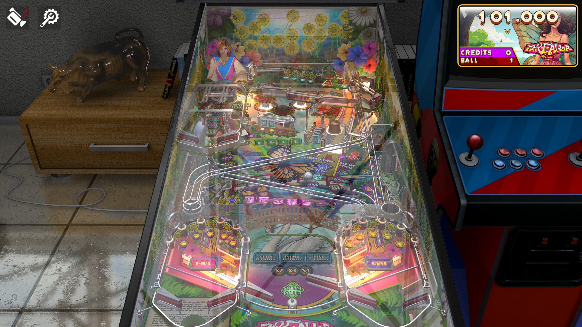 Zaccaria Pinball - Farfalla Deluxe Pinball Table official in-game screenshot 1