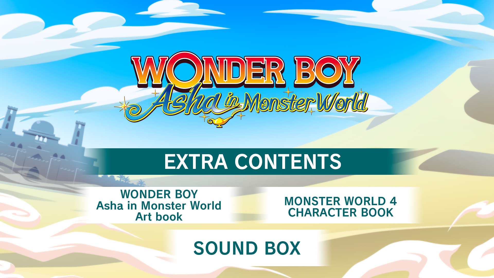 WONDER BOY Asha in Monster World -EXTRA CONTENTS- official in-game screenshot 1