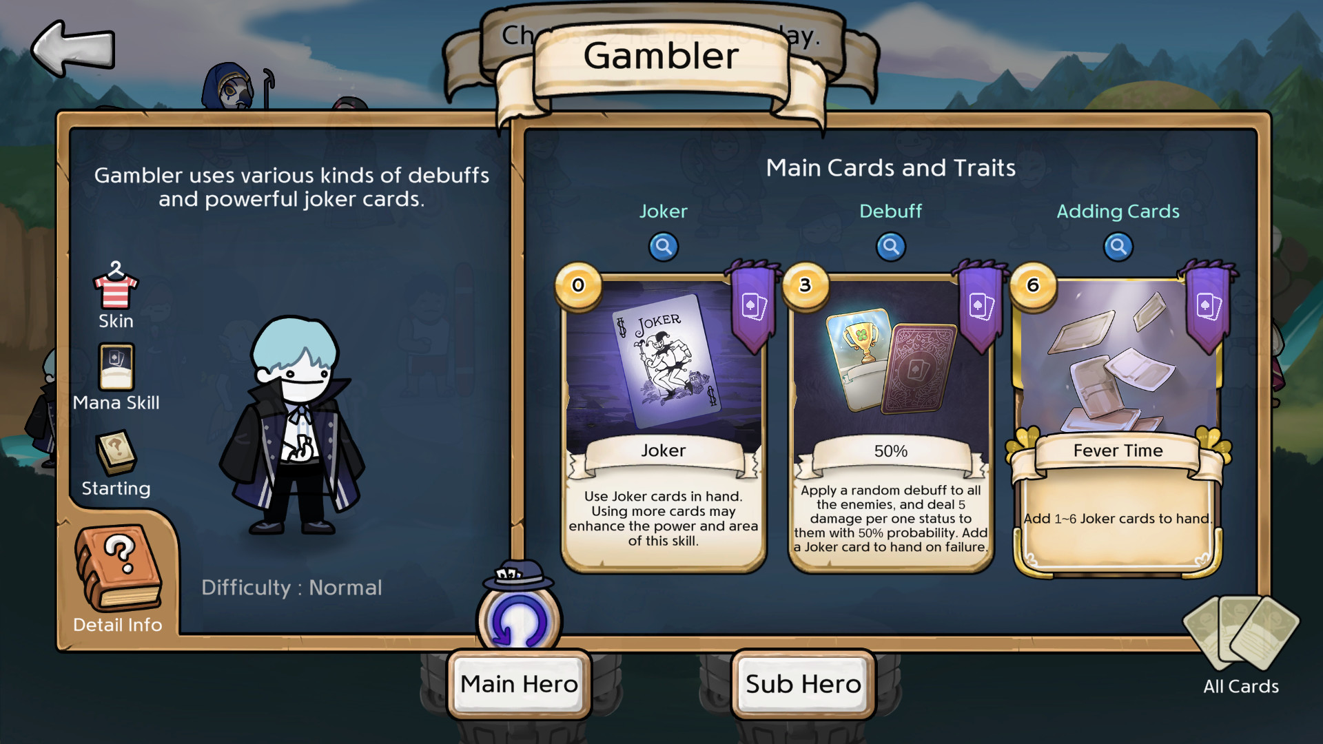 3 Minute Heroes - Magician (Gambler Skin) official in-game screenshot 1