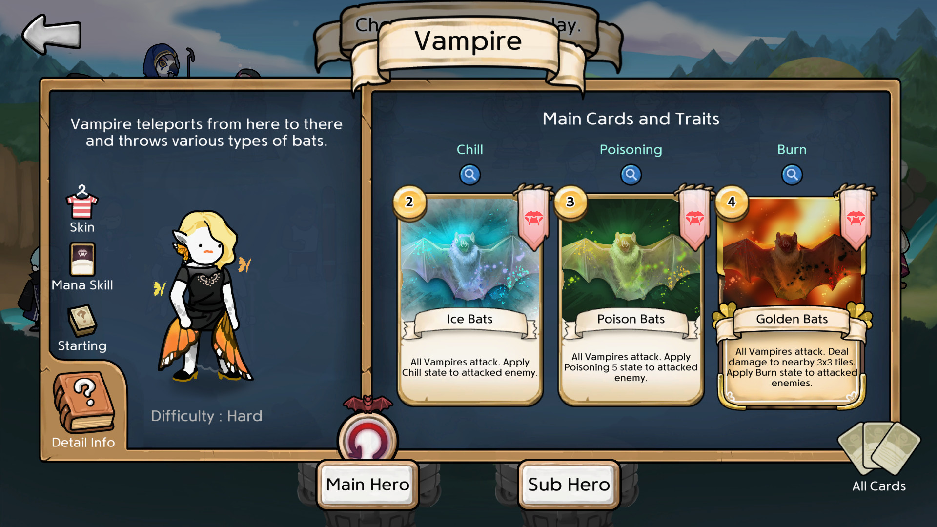 3 Minute Heroes - Butterfly (Vampire Skin) official in-game screenshot 1