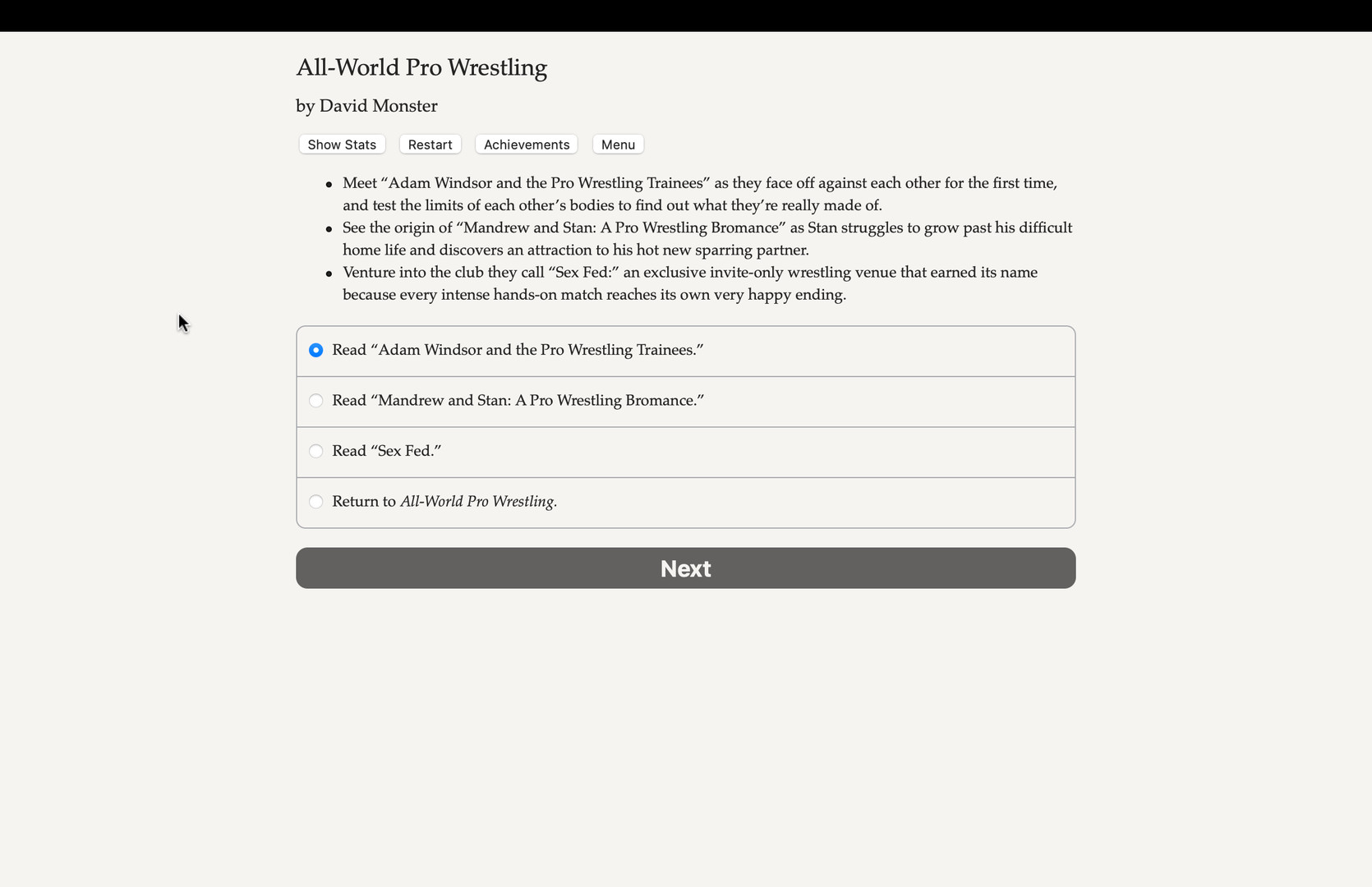 All World Pro Wrestling - Bonus Stories official in-game screenshot 1