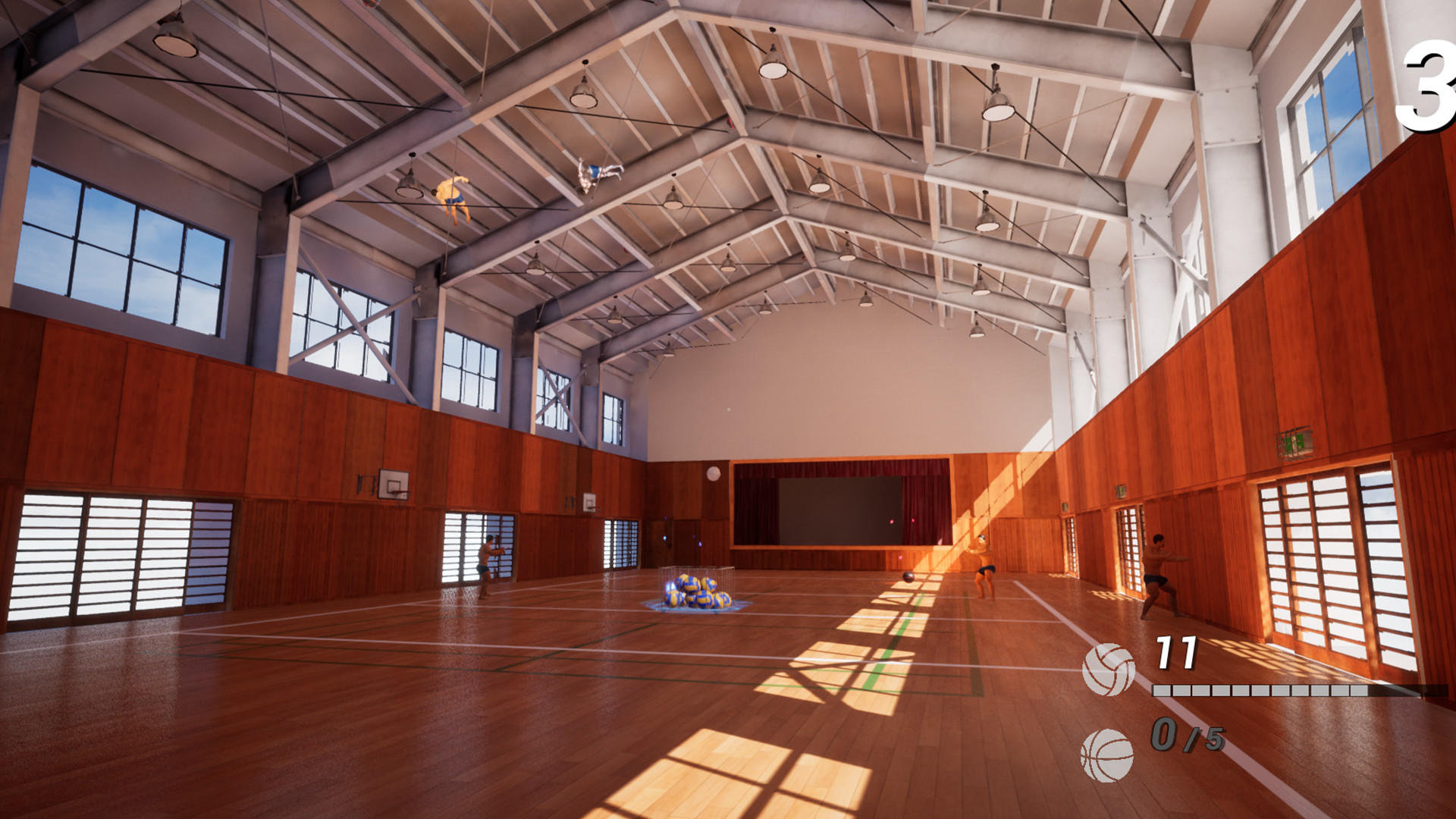 体育館の天井に挟まったマッチョを助けるゲーム official in-game screenshot 1