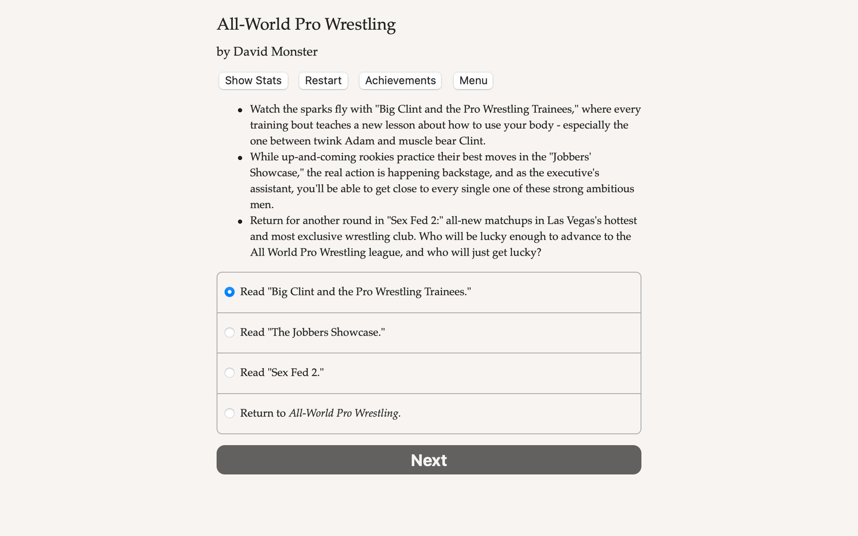 All World Pro Wrestling - Bonus Stories 2 official in-game screenshot 1