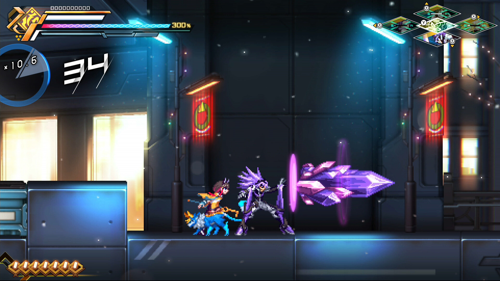 Azure Striker GUNVOLT 3 - EX Image Pulses: Stratos and Ghauri official in-game screenshot 1