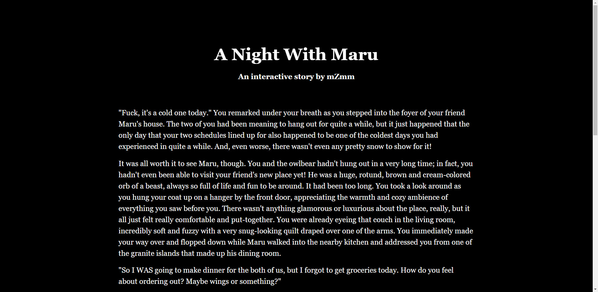 A Night With Maru official in-game screenshot 1