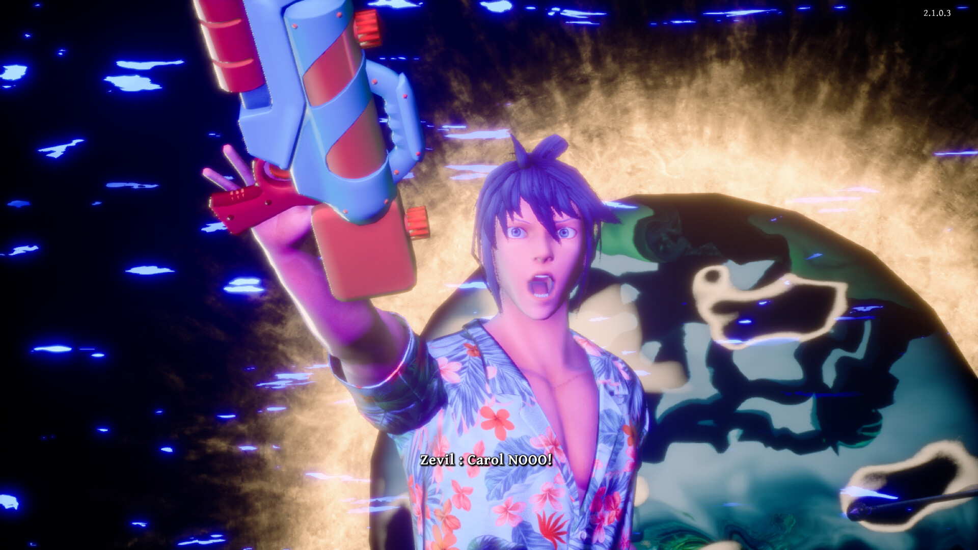 AeternoBlade II: Director's Rewind - Blue Hawaiian official in-game screenshot 1