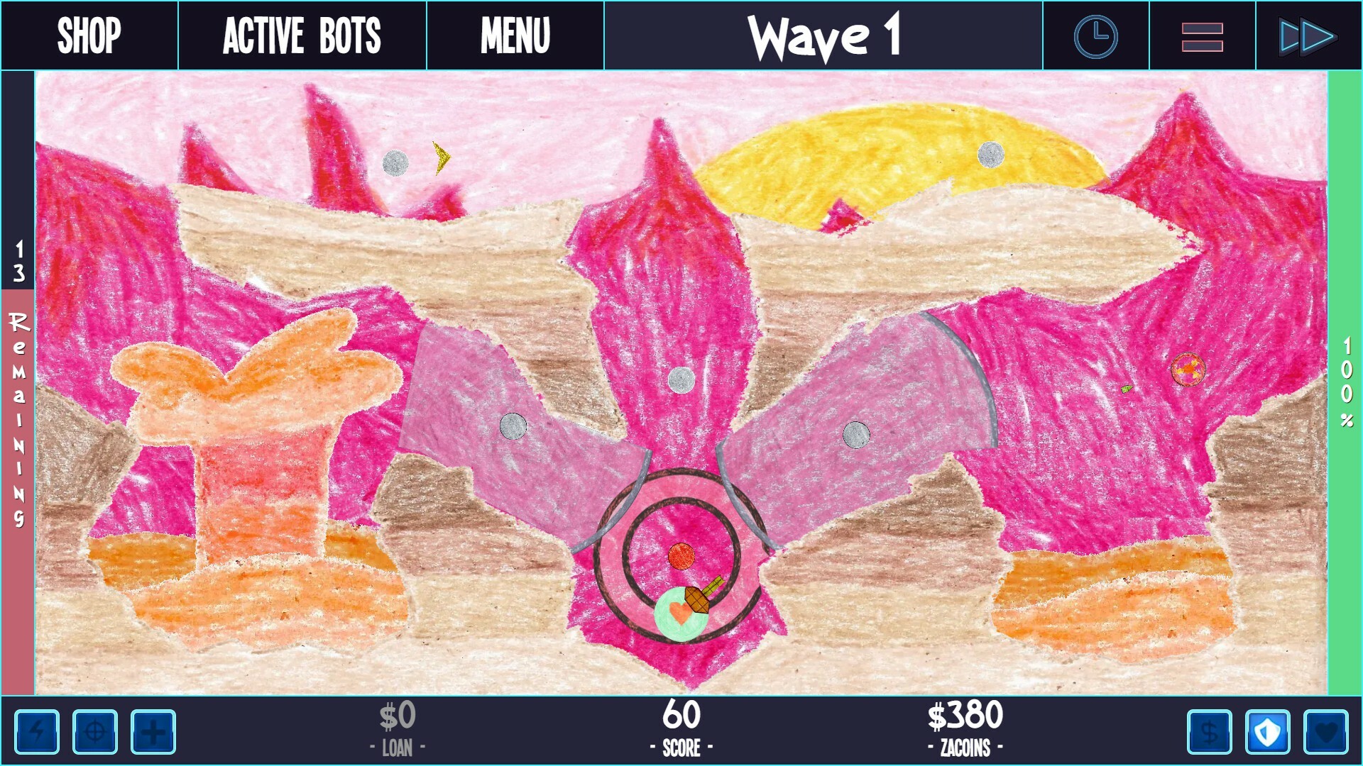 ZaciSa: Defense of the Crayon Dimension! official in-game screenshot 1