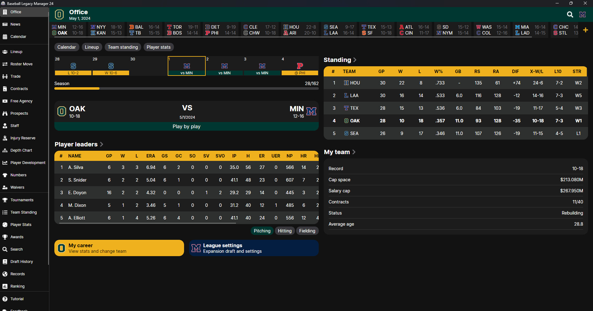 Baseball Legacy Manager 24 official in-game screenshot 1