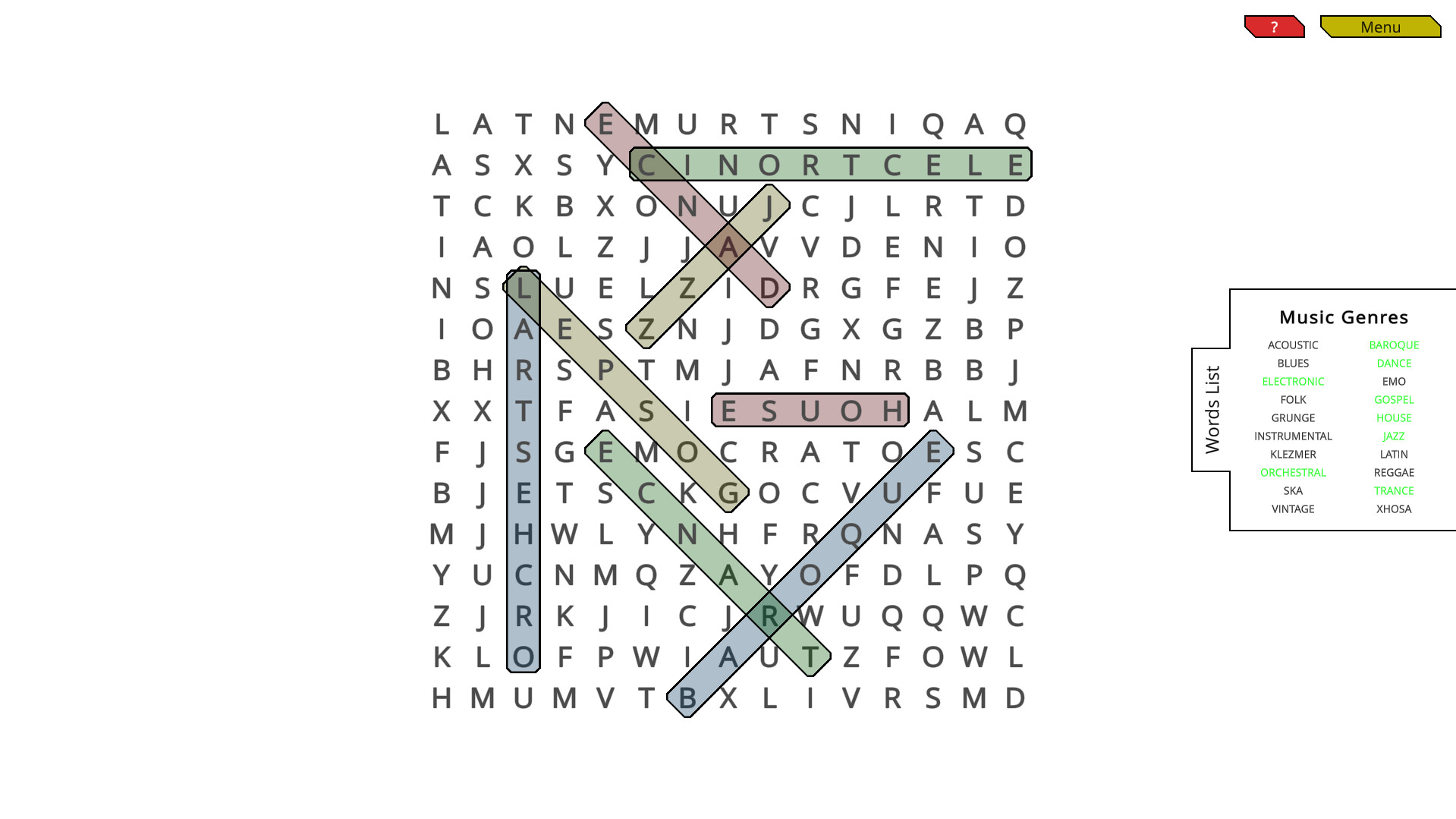 Woohoo! - Game "WordSearch" official in-game screenshot 1