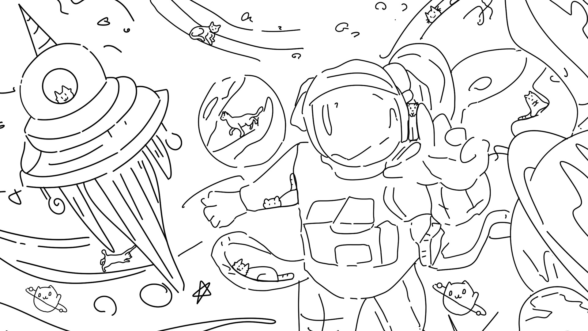 100 Space Cats - Artbook official in-game screenshot 1