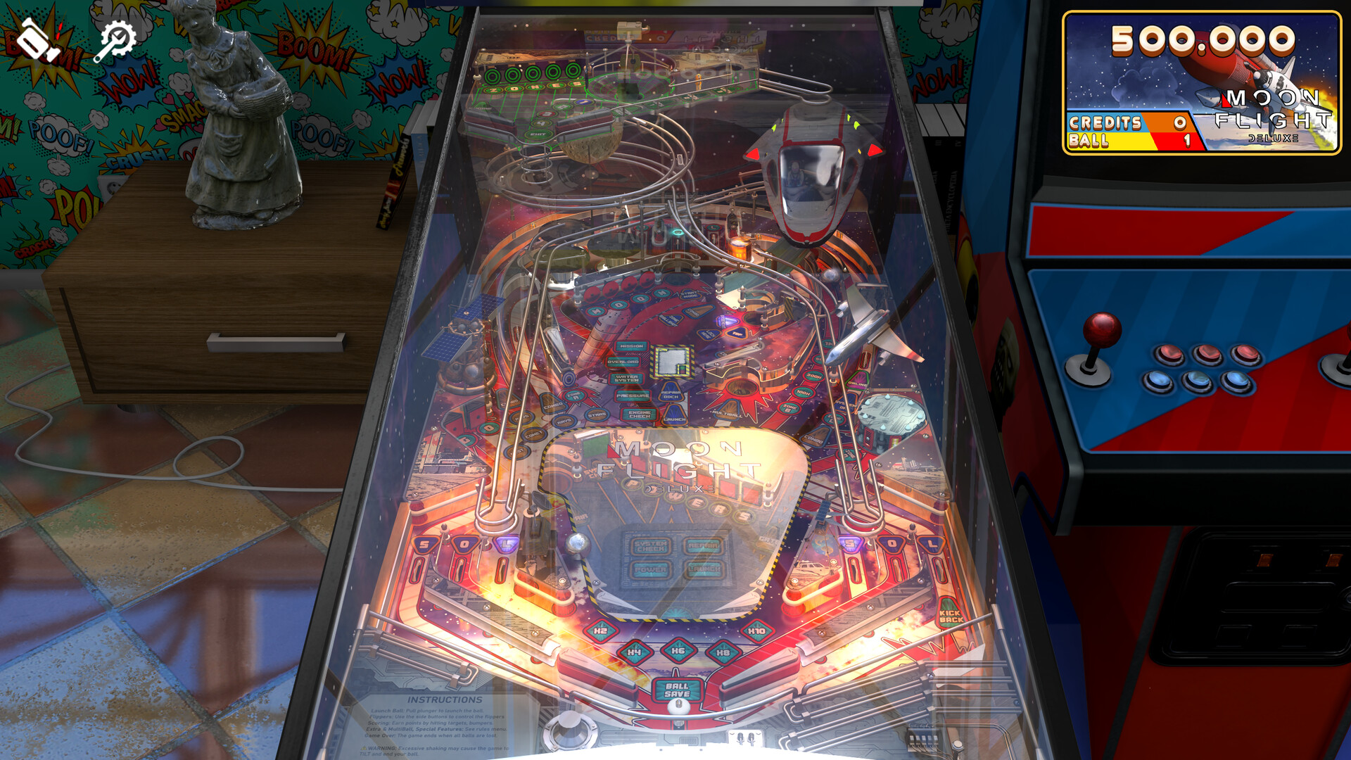 Zaccaria Pinball - Moon Flight Deluxe Pinball Table official in-game screenshot 1