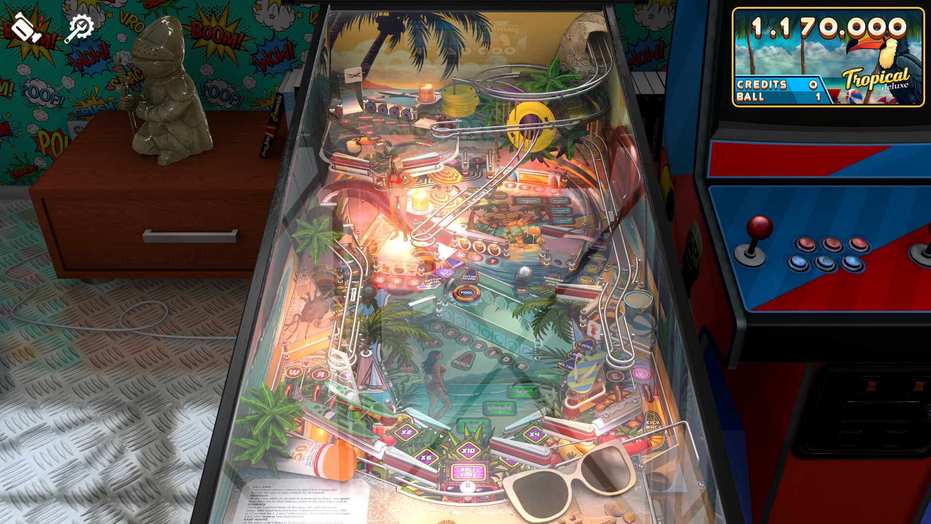 Zaccaria Pinball - Tropical Deluxe Pinball Table official in-game screenshot 1