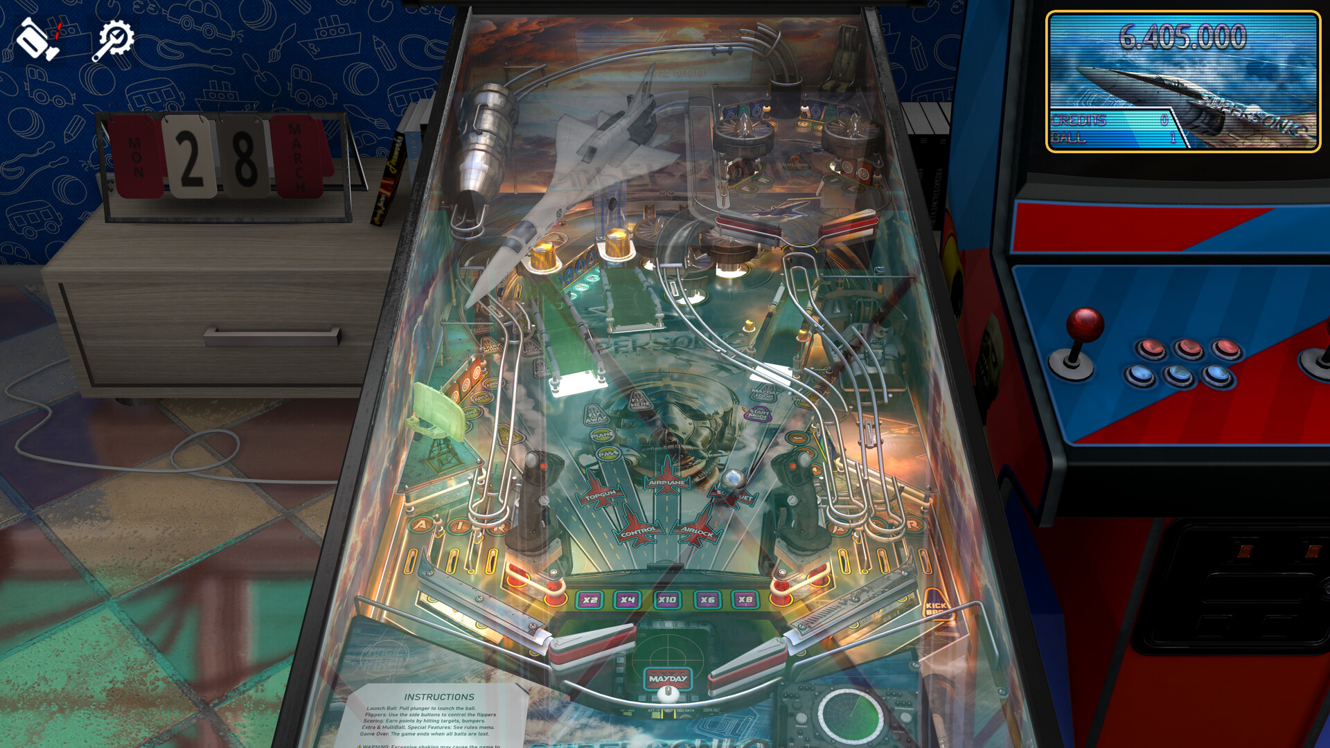 Zaccaria Pinball - Supersonic Deluxe Pinball Table official in-game screenshot 1
