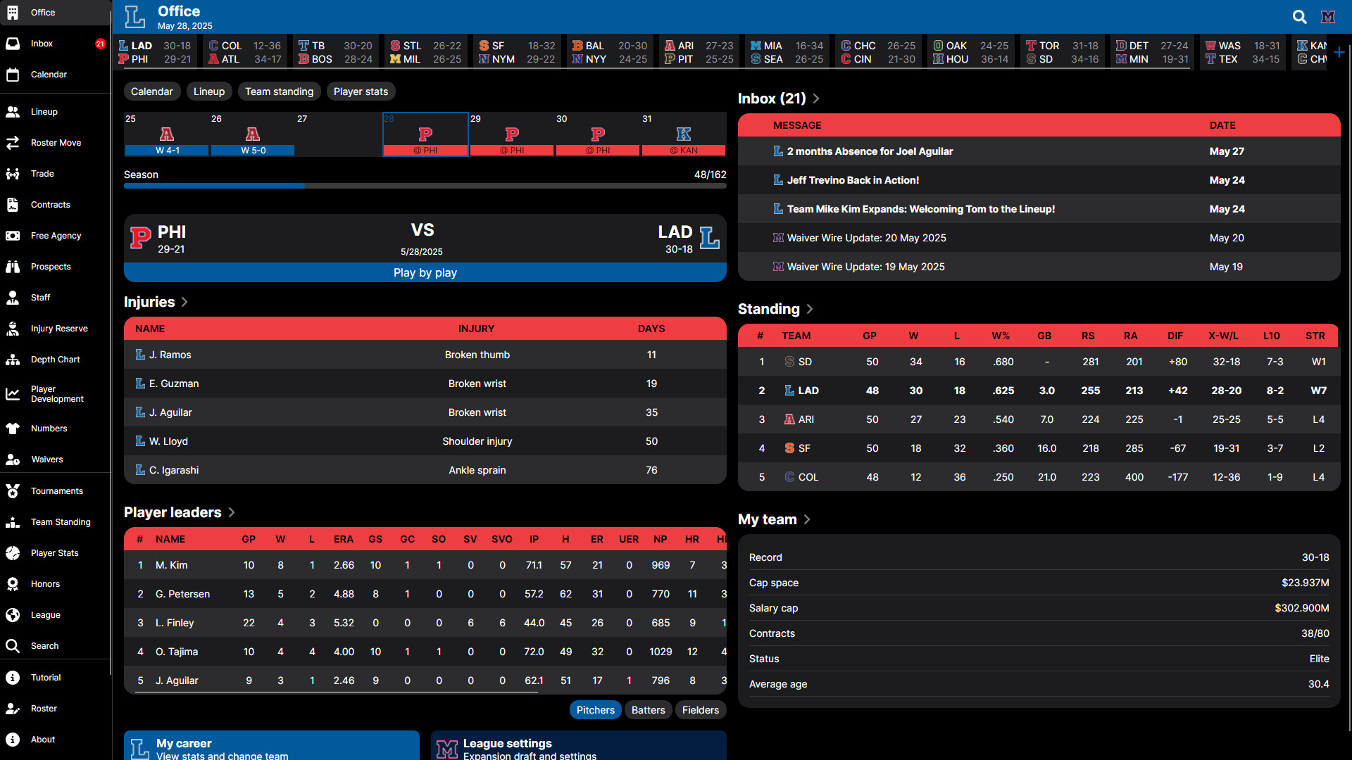 Baseball Legacy Manager 25 official in-game screenshot 1