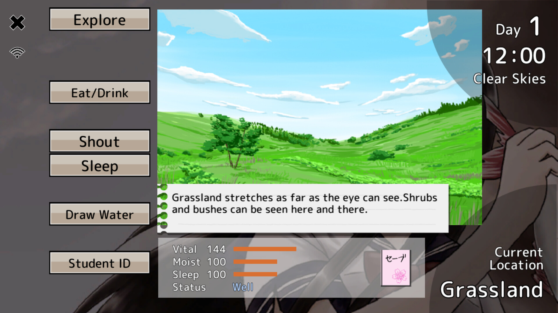 黒髪ロングJKサバイバルシミュレーションゲーム official in-game screenshot 1