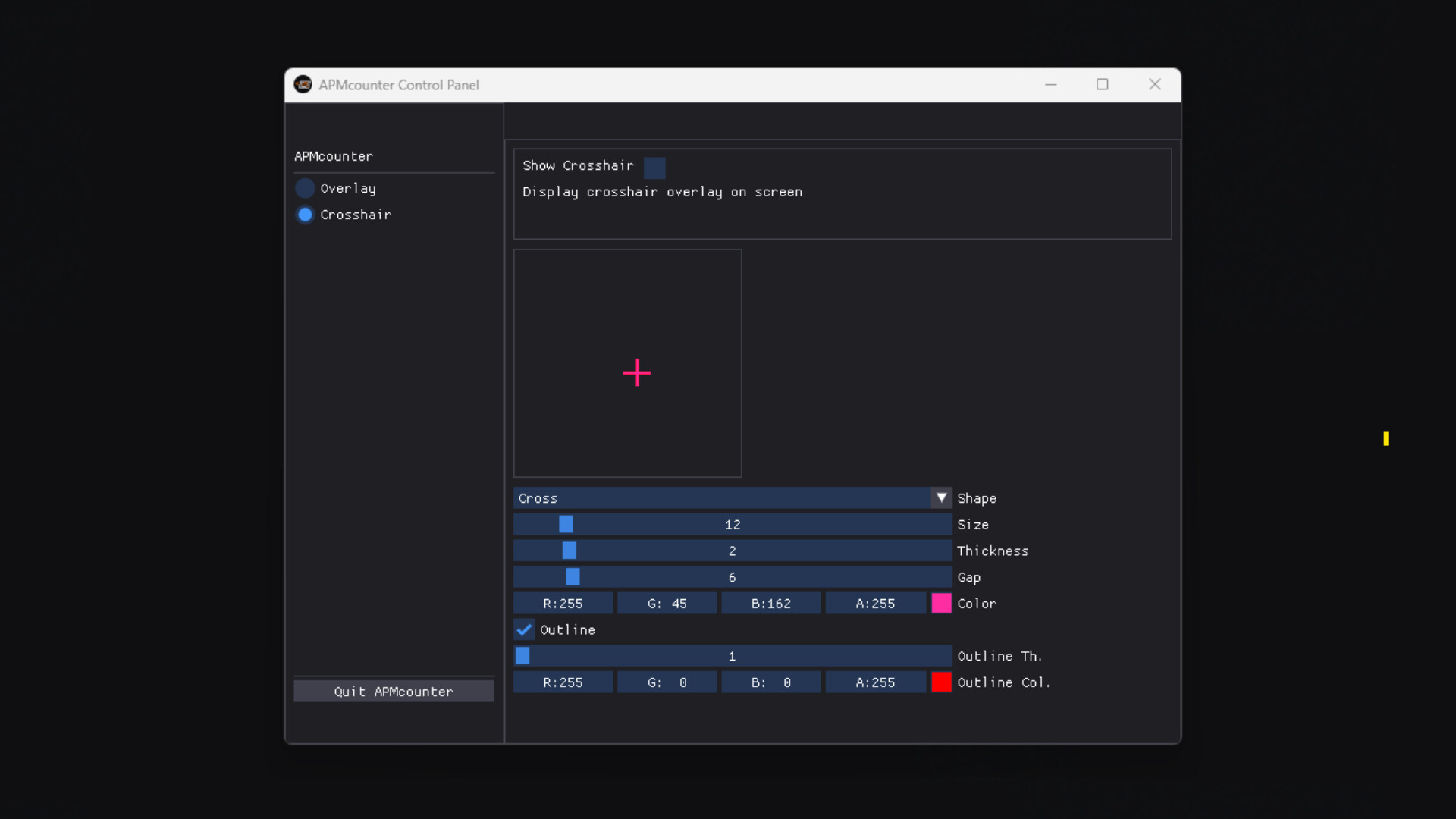 APMcounter & Crosshair official in-game screenshot 1