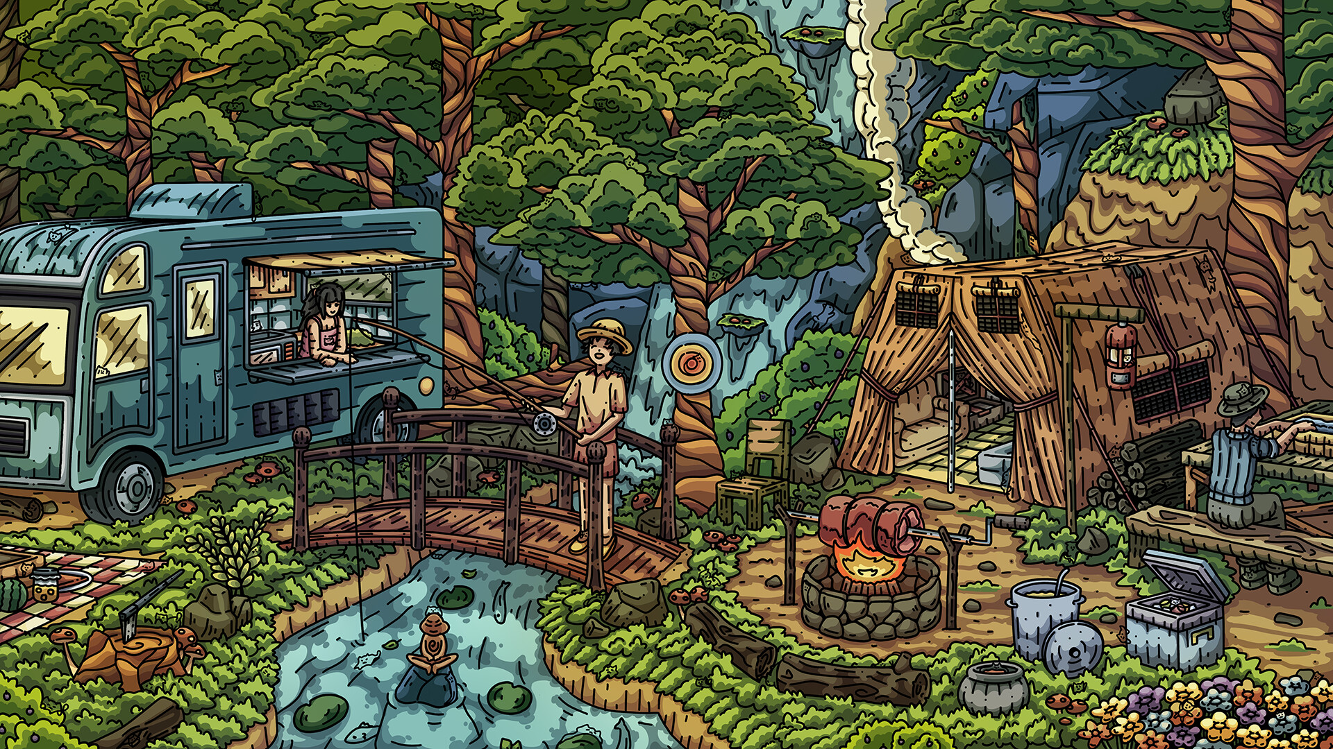 100 Camp Cats - Artbook official in-game screenshot 1