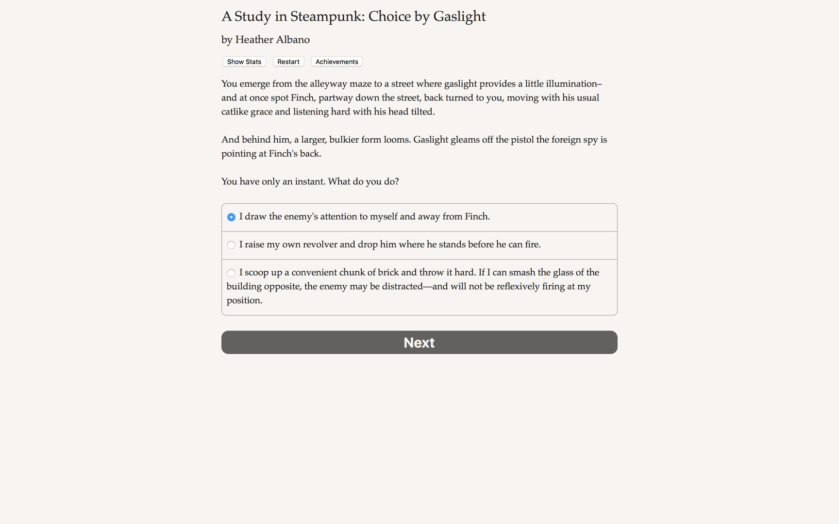 A Study in Steampunk: Choice by Gaslight official in-game screenshot 1