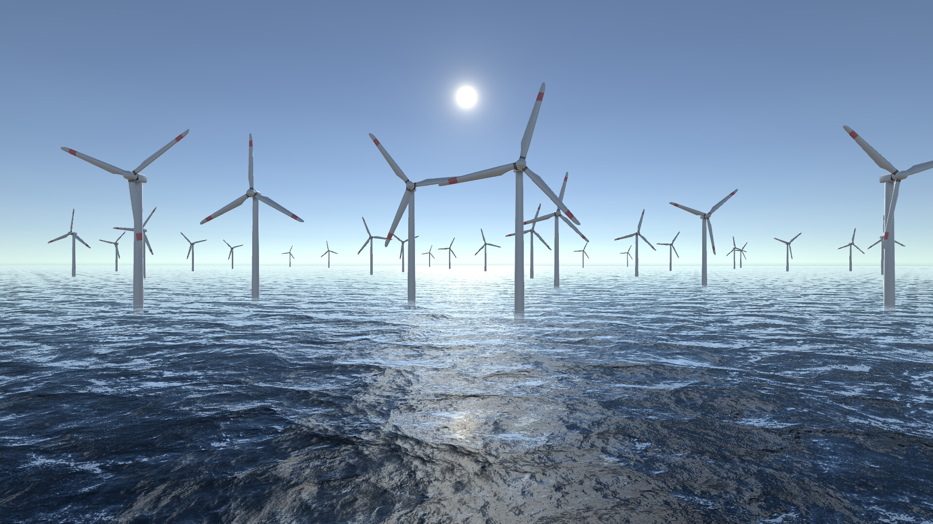 Wind Turbines Ocean Meditation official in-game screenshot 1