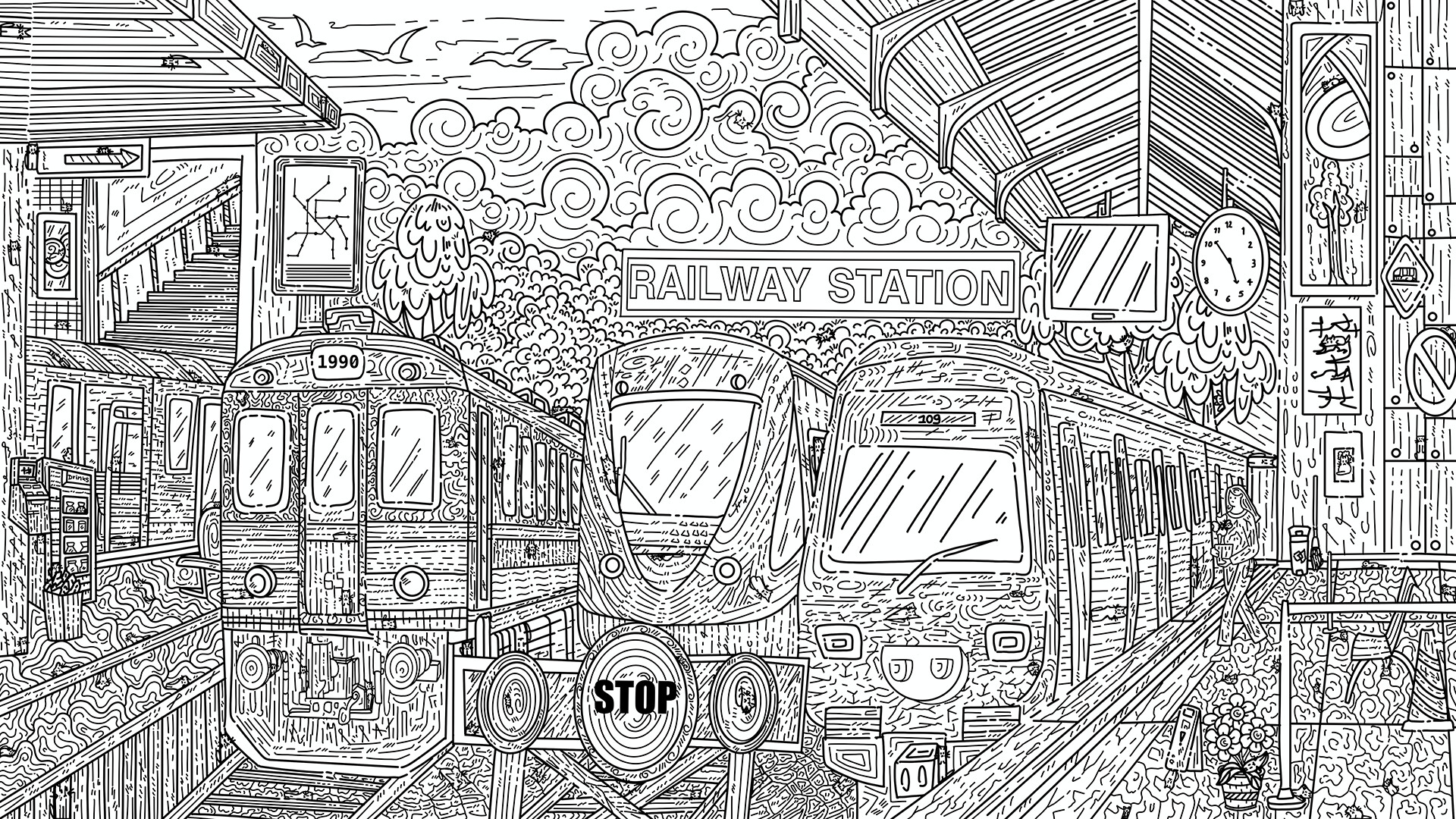 100 Railway Cats - Artbook official in-game screenshot 1