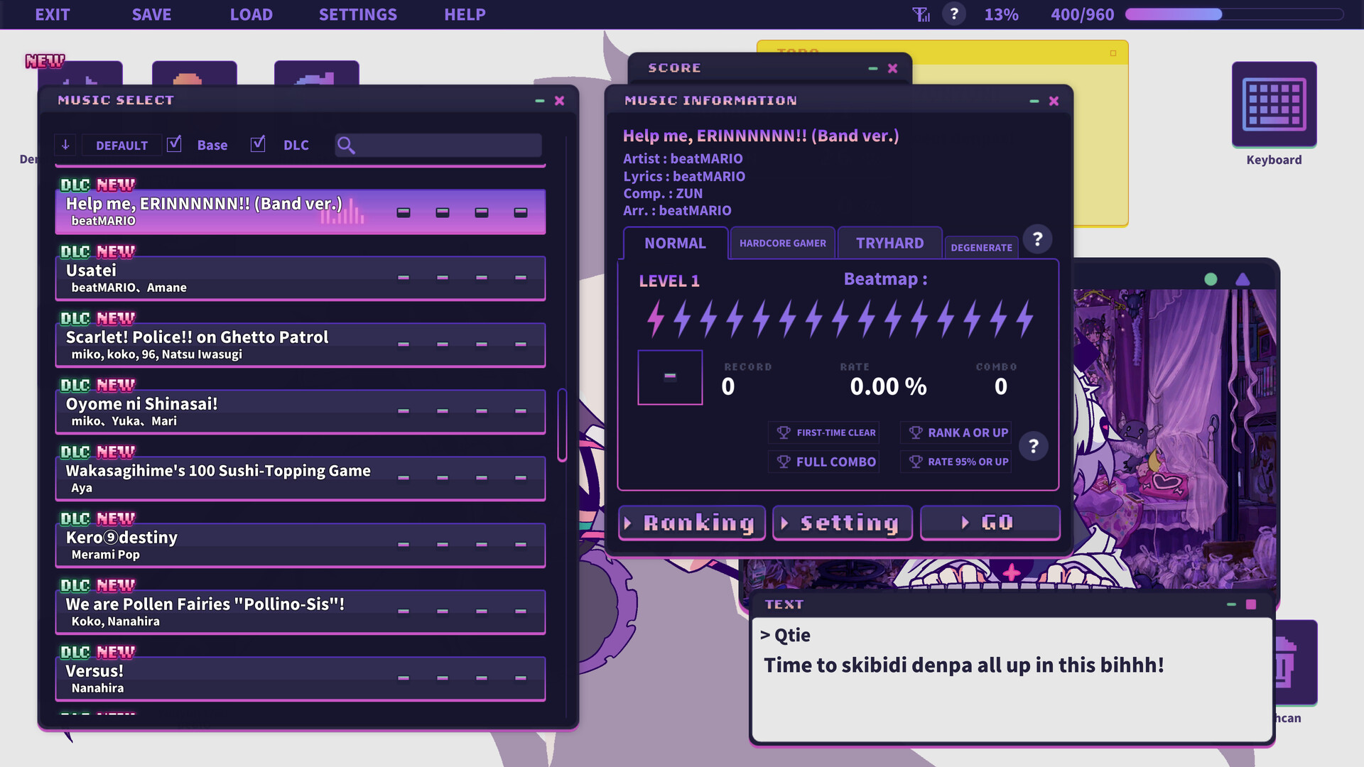 Yunyun Syndrome!? Rhythm Psychosis - Extra Song Pack feat. Touhou Project official in-game screenshot 1