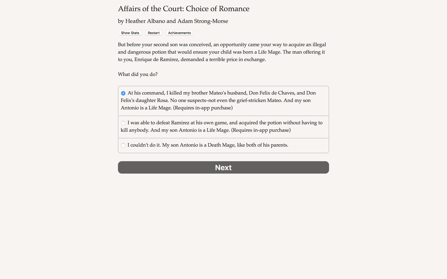 Affairs of the Court: Choice of Romance - A Life Mage Child official in-game screenshot 1