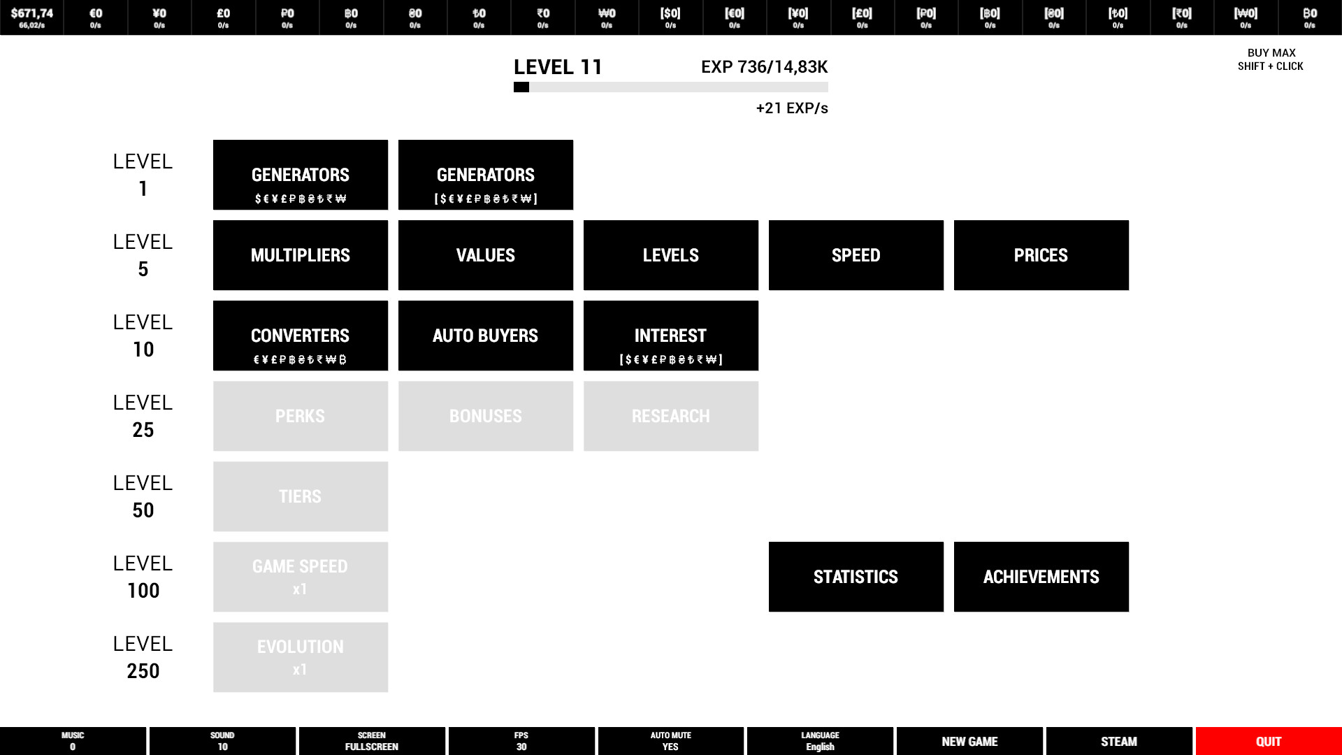 10k Generators: The Ultimate Idle Game official in-game screenshot 1