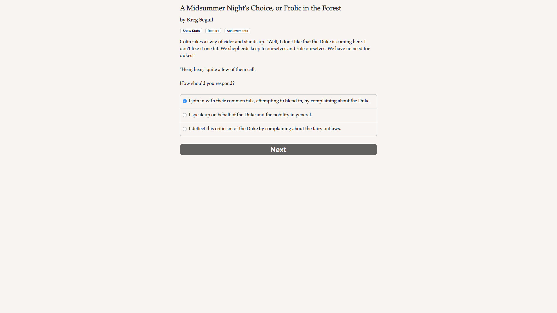 A Midsummer Night's Choice official in-game screenshot 1
