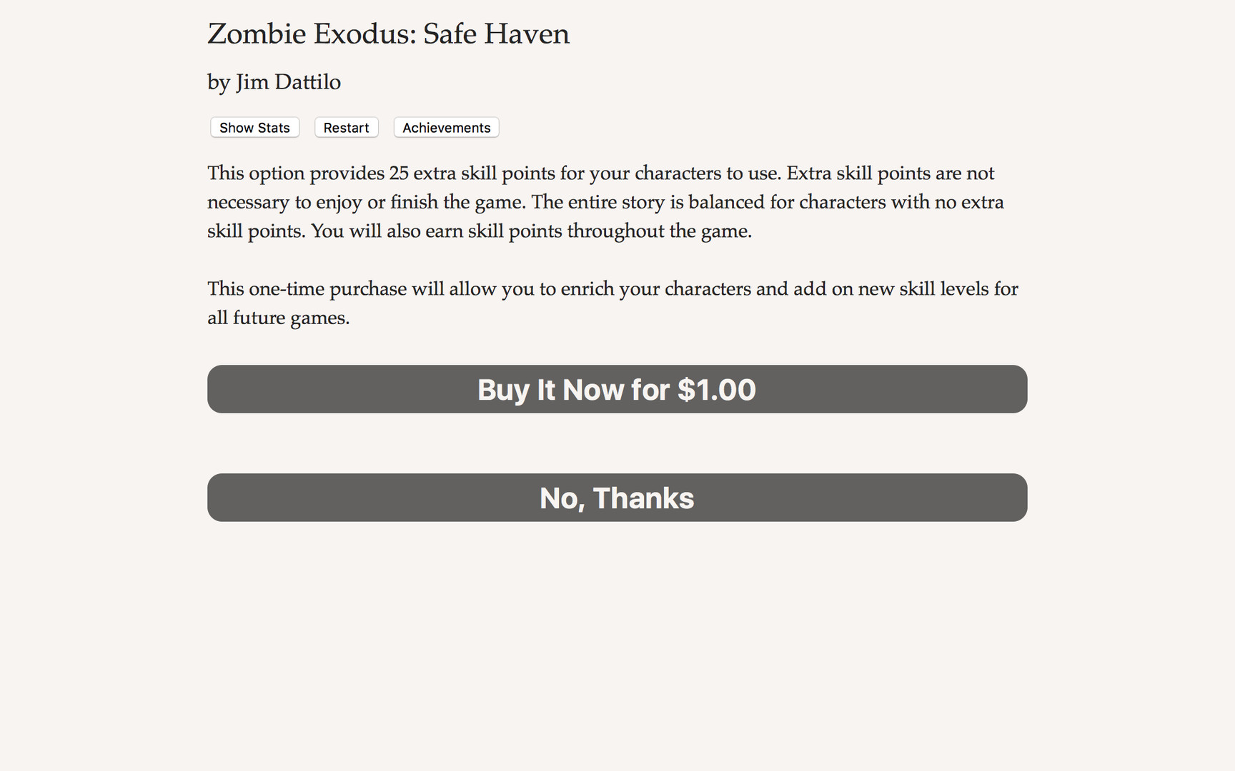 Zombie Exodus: Safe Haven - Skill Point Bonus official in-game screenshot 1