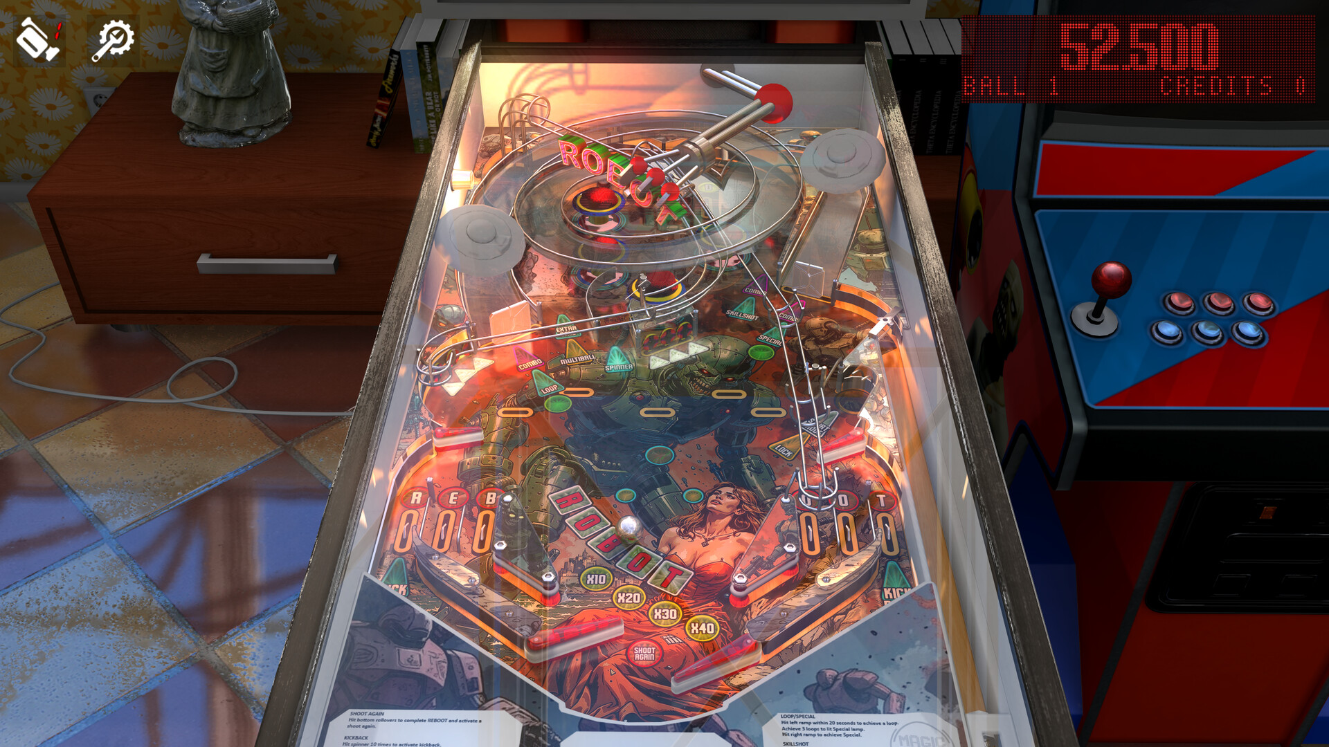 Zaccaria Pinball - Robot 2018 Table official in-game screenshot 1