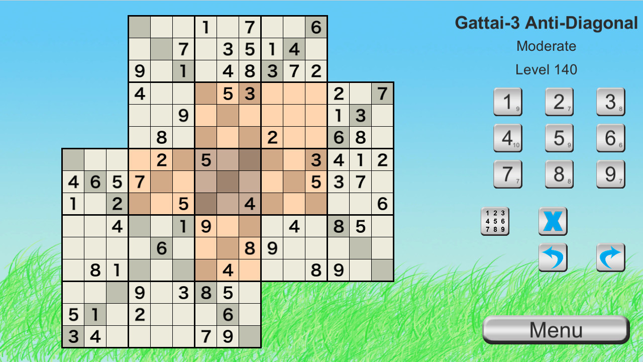 Ultimate Sudoku Collection - Gattai-3 Anti Diagonal Pack official in-game screenshot 1