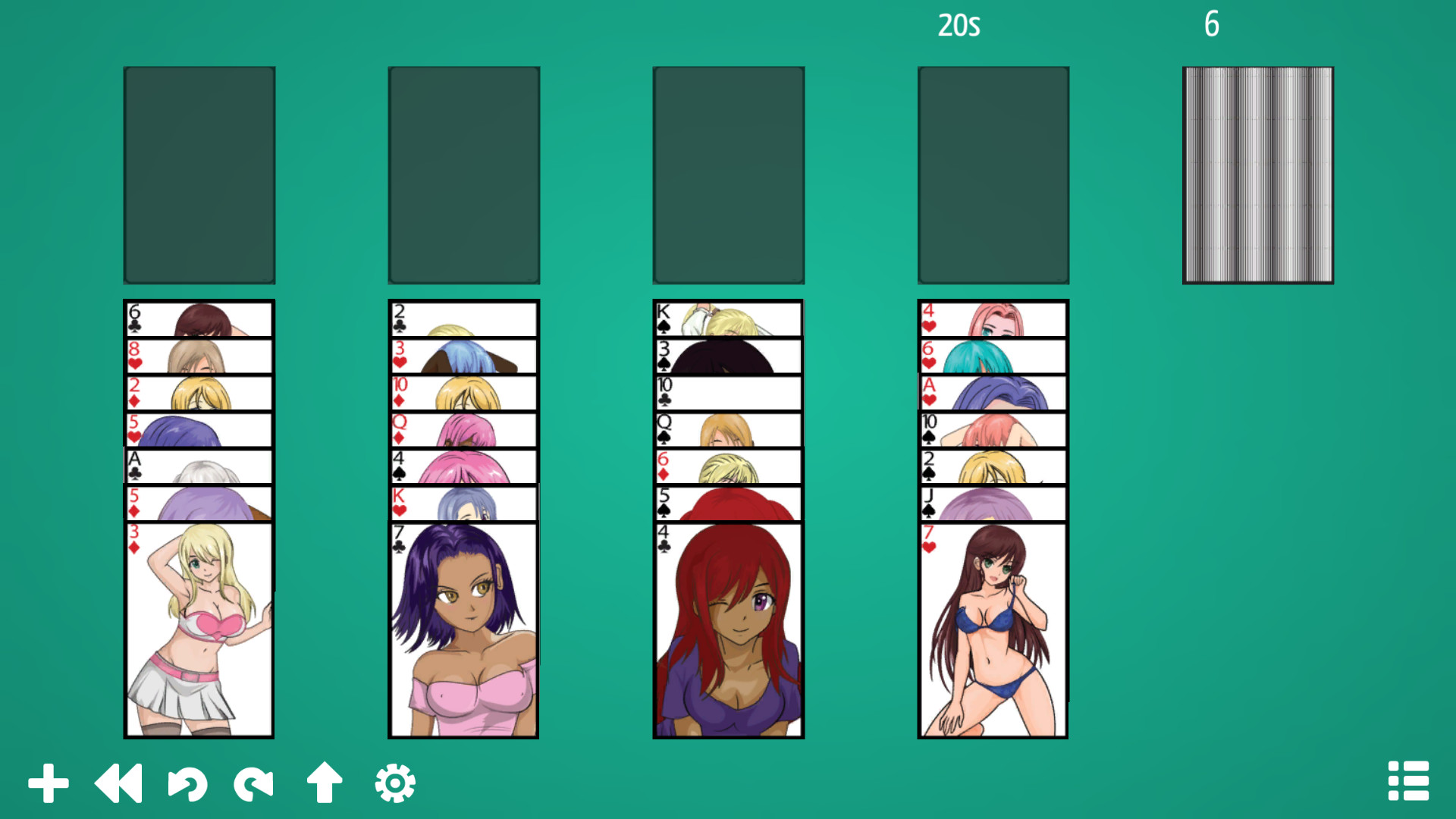 Anime Babes: Solitaire official in-game screenshot 1